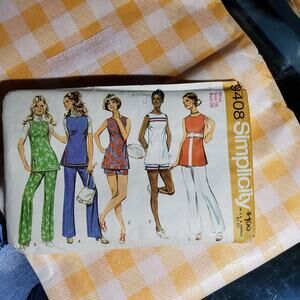 Vintage 1971 simplicity 9408  tunic shorts pants pattern size 16